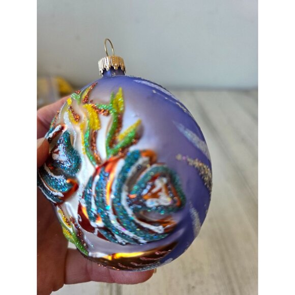 Angel fish glass ornament fish glitter tropical Hawaiian‎ shell Xmas tree - Picture 2 of 9